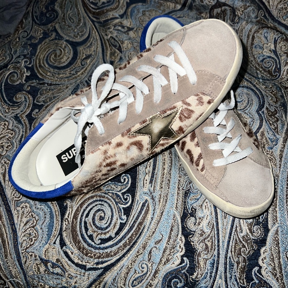 Golden Goose Women's Super-Star in leopard print leather